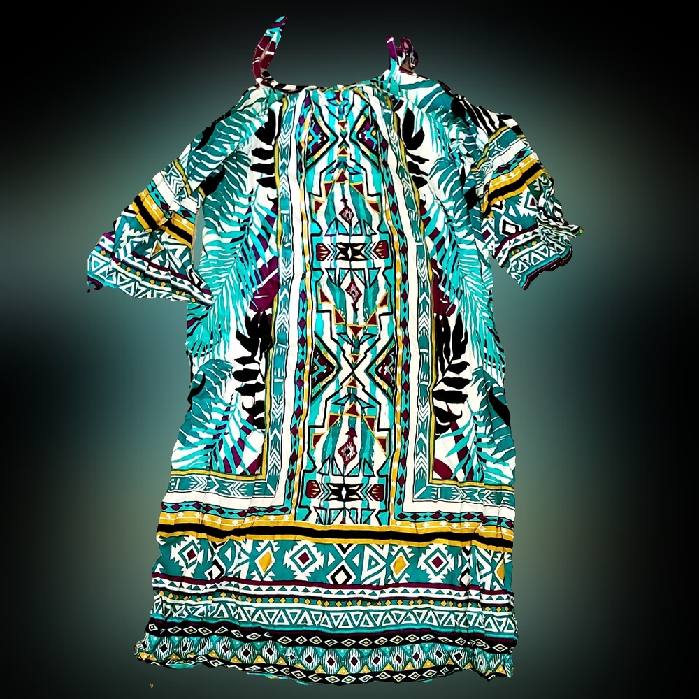 Vibrant Geometric Patterned Dress